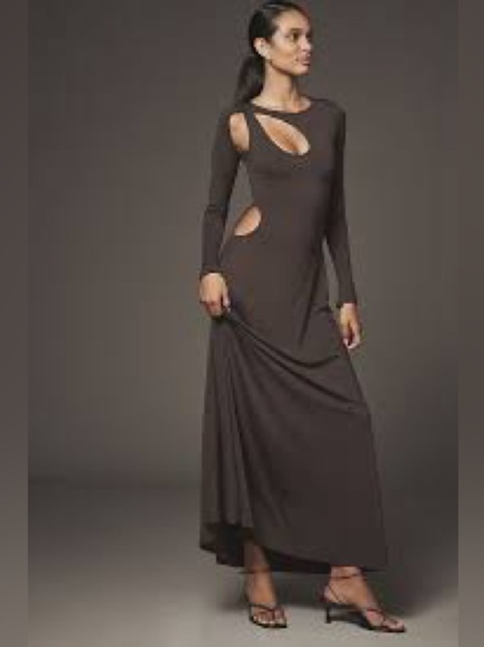 Weworewhat Long Brown Cutout Maxi Dress - Women orig price 228.00